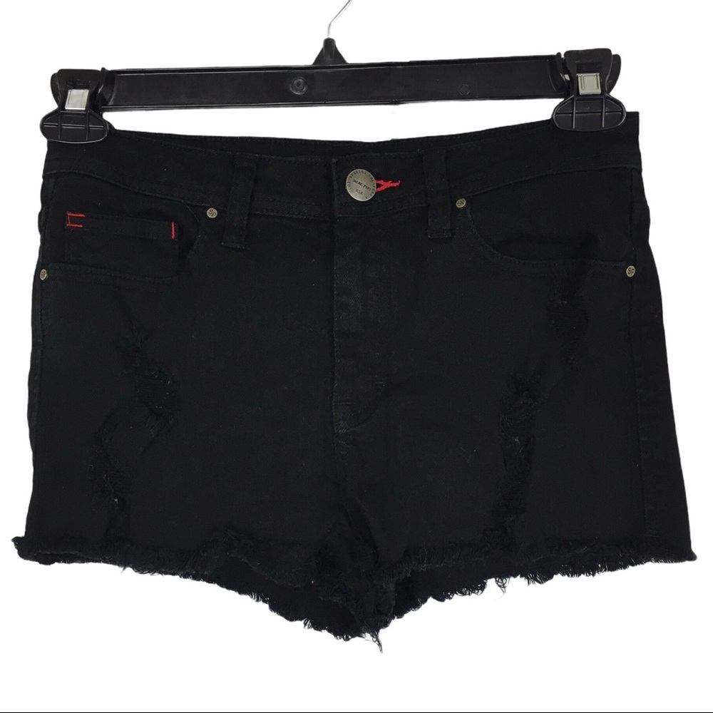 Sneak Peek Distressed Black Jean Shorts Size Med